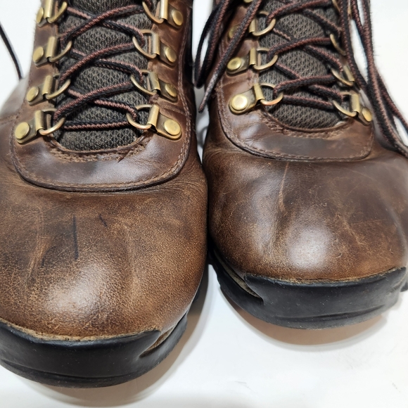 Men's Brown Leather Waterproof Lace-up Field Hiking Boot (7W) - Picture 6 of 14